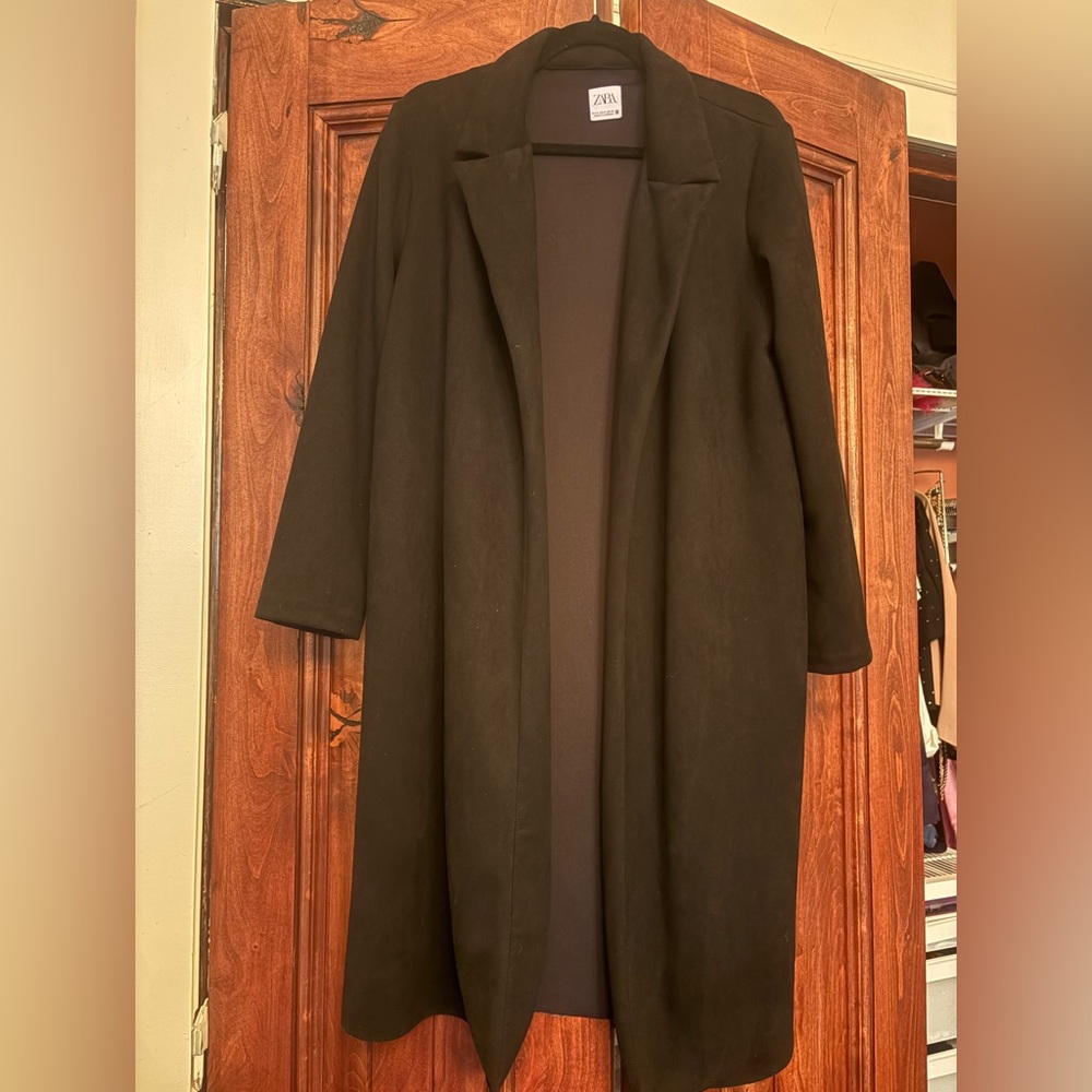 Zara microfiber duster coat